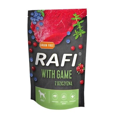 Karma dla psa RAFI z dziczyzną, borówką i żurawiną 500 g