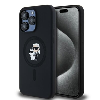 Etui KARL LAGERFELD Silicone KC Heads MagSafe do Apple iPhone 15 Pro Max Czarny