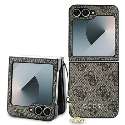 Etui GUESS 4G Charm do Samsung Galaxy Z Flip 6 / Flip 7 FE Brązowy