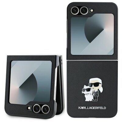 Etui KARL LAGERFELD Saffiano Metal Pin do Samsung Galaxy Z Flip 6 Czarny