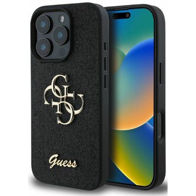 Etui GUESS Fixed Glitter Big 4G do Apple iPhone 16 Pro Czarny
