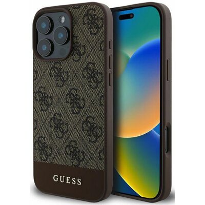 Etui GUESS 4G Bottom Stripe do Apple iPhone 16 Pro Max Brązowy