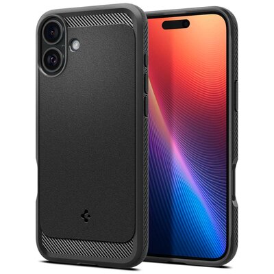 Etui SPIGEN Rugged Armor Mag MagSafe do Apple iPhone 16 Czarny Mat