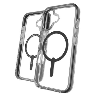 Etui ZAGG Santa Cruz Snap MagSafe do Apple iPhone 16 Przezroczysto-czarny
