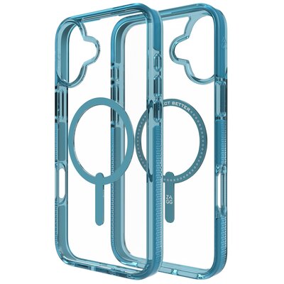 Etui ZAGG Santa Cruz Snap MagSafe do Apple iPhone 16 Plus Przezroczysto-niebieski