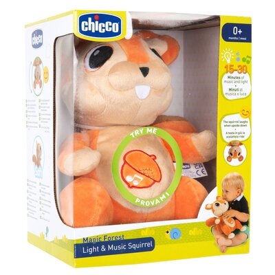 Zabawka interaktywna CHICCO Magic Forest Świecąca Wiewiórka z melodiami 00010063000000