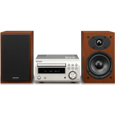 Wieża DENON D-M41 DAB+ Srebrno - Wiśniowa, Odtw.CD/-R/-RW/MP3, BT, Funkcja optymalizacji głośników, Regulacja tonów, FM