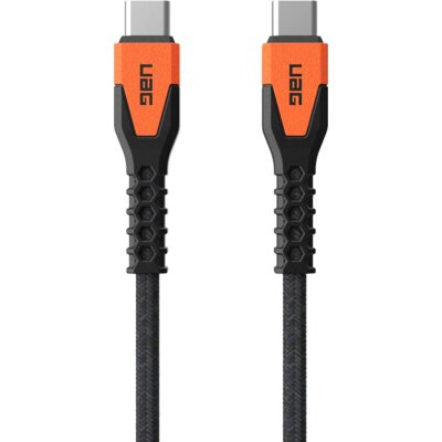 Kabel USB-C - USB-C UAG Rugged Cable 60W 1.5 m Czarno-pomarańczowy