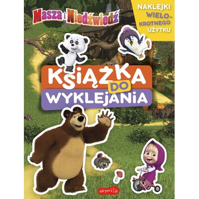 Książka z naklejkami Masza i Niedźwiedź Książka do wyklejania (miękka okładka)