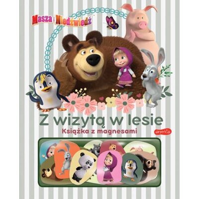 Książka z magnesami Masza i Niedźwiedź Z wizytą w lesie (twarda okładka)