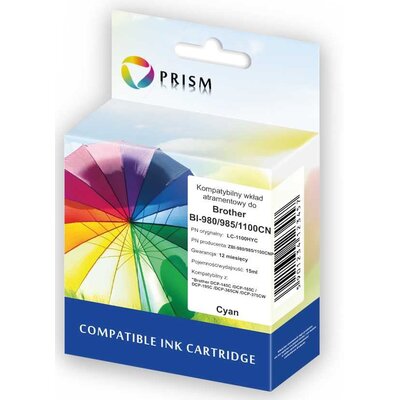 Tusz PRISM do Brother LC-980 / LC985 / LC1100 Błękitny 15 ml