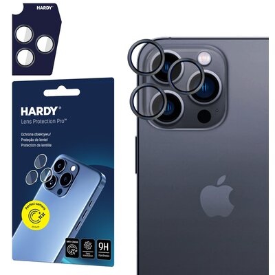 Szkło hartowane na obiektyw 3MK Hardy Lens Protection Pro do Apple iPhone 16 Pro/16 Pro Max Czarny