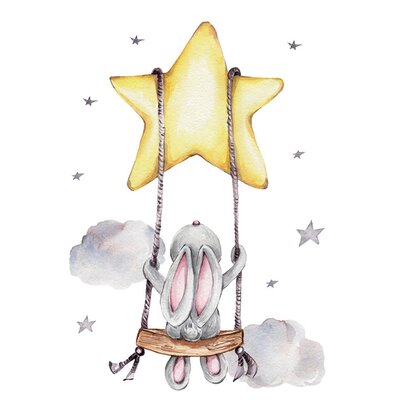 Naklejki na ścianę SIPO Zajączek na huśtawce WS63025