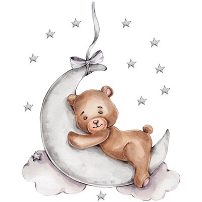 Naklejki na ścianę do pokoju dziecka miś na księży