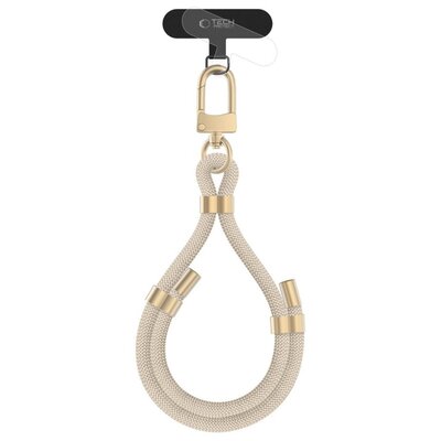 Smycz do telefonu TECH-PROTECT C4S Rope Wrist Strap Beżowo-złoty