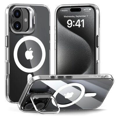 Etui TECH-PROTECT MagStand MagSafe do Apple iPhone 16 Transparentny