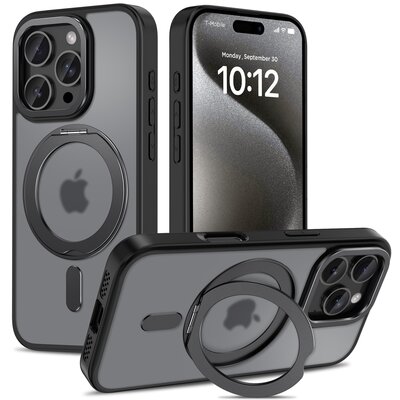 Etui TECH-PROTECT AirStand360 MagSafe do Apple iPhone 16 Pro Czarny mat