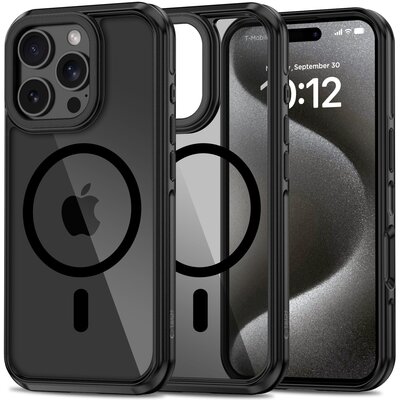 Etui TECH-PROTECT AirHybrid Magsafe do Apple iPhone 16 Pro Max Przezroczysto-czarny