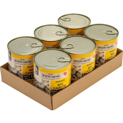 Karma dla psa WIEJSKA ZAGRODA Indyk z jagnięciną 6 x 800 g