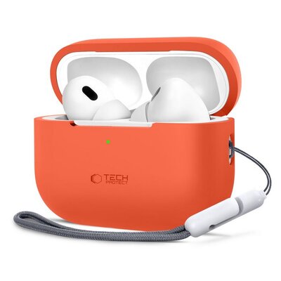 Etui na słuchawki TECH-PROTECT Silicone do Apple Airpods Pro 1/2 Pomarańczowy