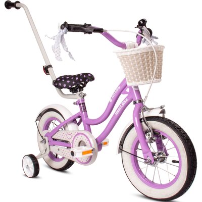 Rower dziecięcy SUN BABY Heart Bike 12 cali dla dziewczynki Fioletowy