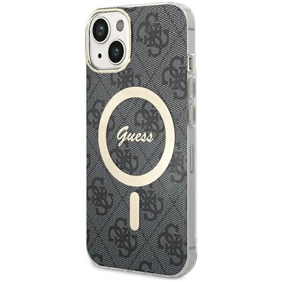 Etui GUESS 4G MagSafe do Apple iPhone 15 Plus Czarny