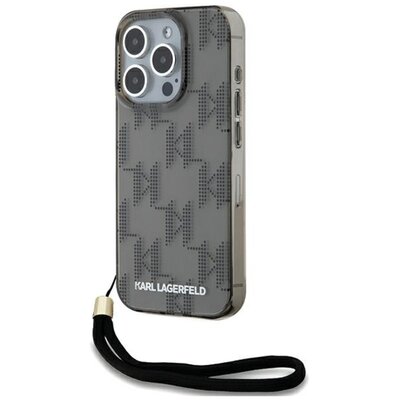 Etui KARL LAGERFELD IML Mono KL Pattern & Cord do Apple iPhone 15 Pro Czarny