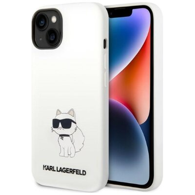 Etui KARL LAGERFELD Silicone Choupette MagSafe do Apple iPhone 14 Plus/15 Plus Biały