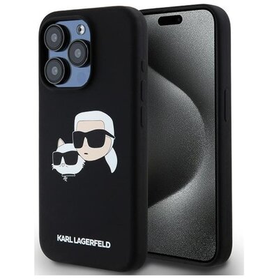 Etui KARL LAGERFELD Silicone Karl & Choupette MagSafe do Apple iPhone 15 Pro Max Czarny