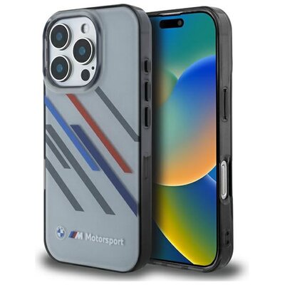 Etui BMW Motosport IML Random Stripes do Apple iPhone 16 Pro Max Szary