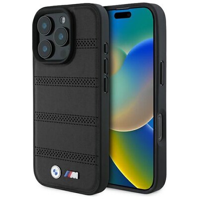 Etui BMW M Perforated And Stitched Line MagSafe do Apple iPhone 16 Pro Czarny