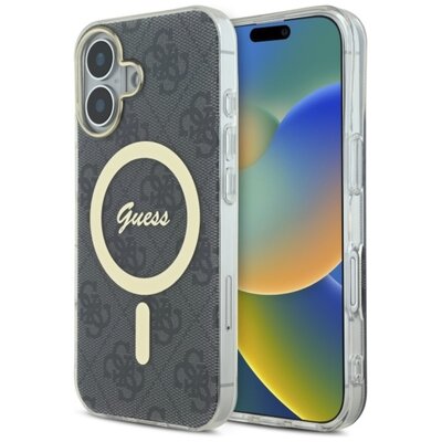 Etui GUESS IML 4G MagSafe do Apple iPhone 16 Czarny
