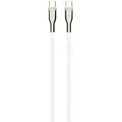 Kabel pleciony USB-C - USB-C FIXED 100W 0.5 m Biały