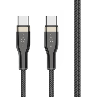 Kabel pleciony USB-C - USB-C FIXED 100W 0.5 m Czarny