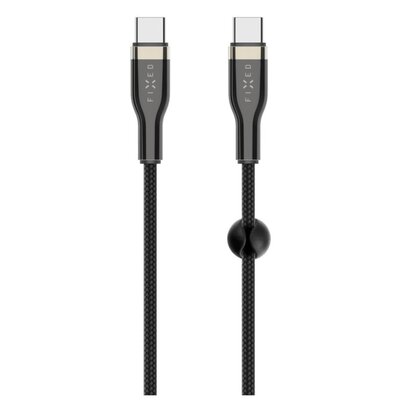 Kabel pleciony USB-C - USB-C FIXED 100W 2 m Czarny