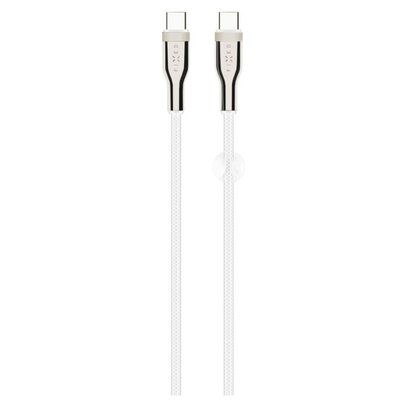 Kabel pleciony USB-C - USB-C FIXED 100W 2 m Biały