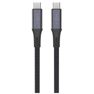 Kabel pleciony USB-C - USB-C FIXED 240W 1.2 m Szary