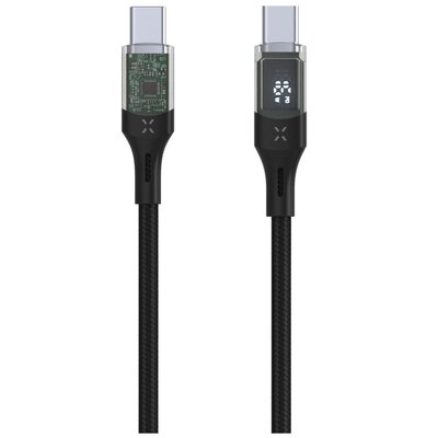 Kabel USB-C - USB-C FIXED z wyświetlaczem LCD 100w 2 m Czarny
