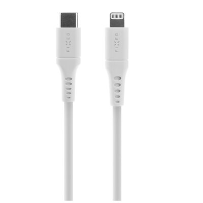 Kabel silikonowy USB-C - Lightning FIXED 60W 2 m Biały
