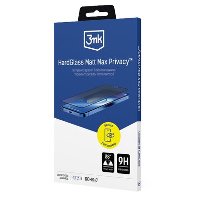 Szkło prywatyzujące 3MK HardGlass Matt Max Privacy do Apple iPhone 15/16