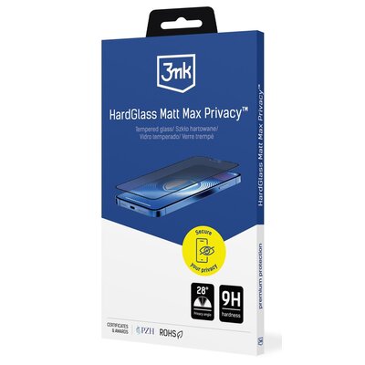 Szkło prywatyzujące 3MK HardGlass Matt Max Privacy do Apple iPhone 15 Plus/16 Plus