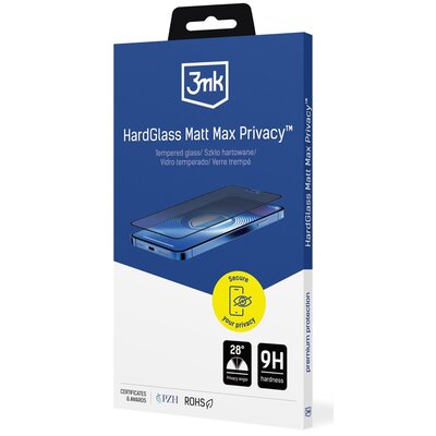 Szkło prywatyzujące 3MK HardGlass Matt Max Privacy do Apple iPhone 15 Pro Max