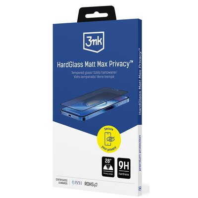 Szkło prywatyzujące 3MK HardGlass Matt Max Privacy do Apple iPhone 16 Pro