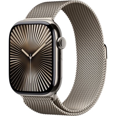 Apple Watch 10 GPS + Cellular 42mm koperta z tytanu (naturalny) + bransoleta mediolańska (naturalny)