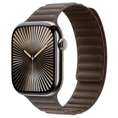 Pasek karbowany magnetyczny do Apple Watch (44/45/46/49mm) S/M Szaro-brązowy