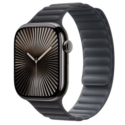 Pasek karbowany magnetyczny do Apple Watch (44/45/46/49mm) M/L Czarny
