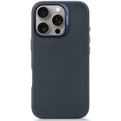 Etui DECODED Leather Case MagSafe do Apple iPhone 16 Pro Granatowy
