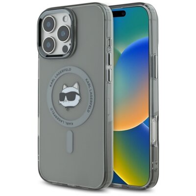 Etui KARL LAGERFELD IML Metal Choupette Head MagSafe do Apple iPhone 16 Pro Czarny