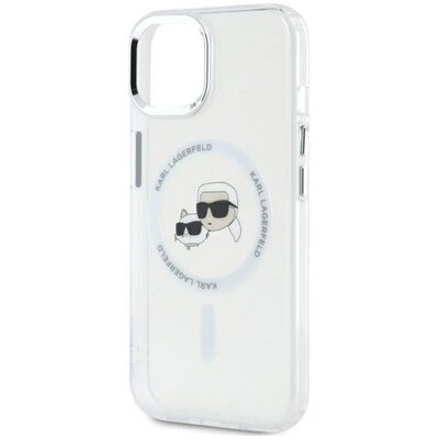 Etui KARL LAGERFELD IML Metal Karl & Choupette Head MagSafe do Apple iPhone 14 Pro Max Biały