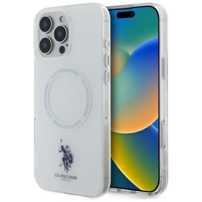 Etui US POLO ASSN IML Ring MagSafe do Apple iPhone 16 Pro Biały